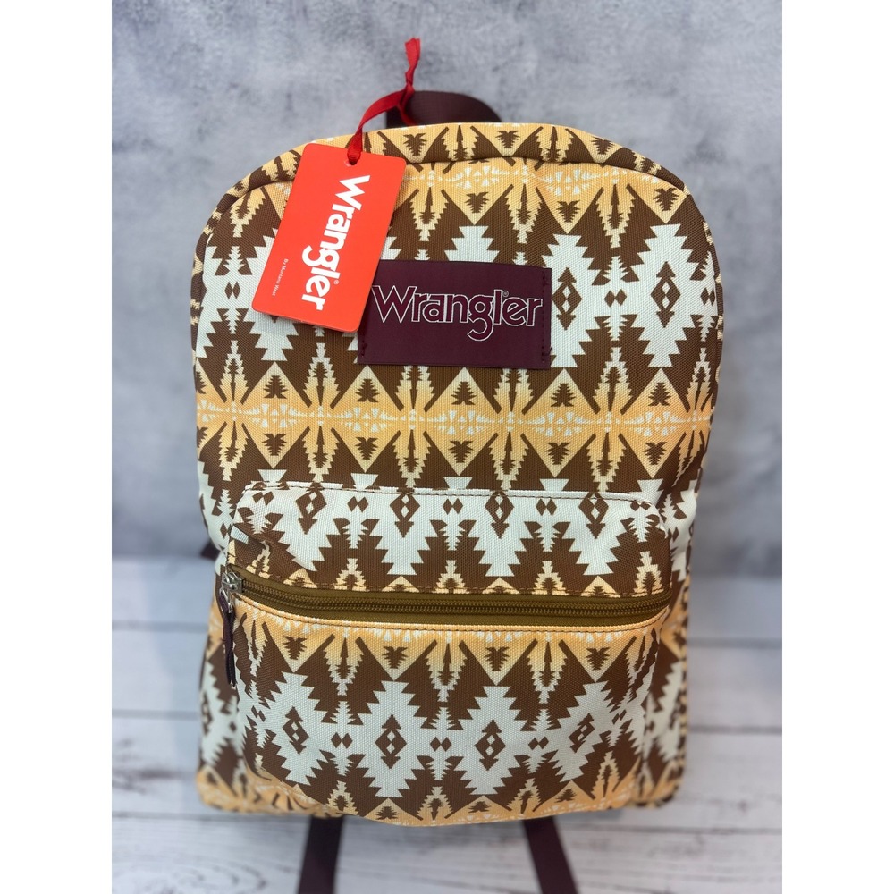Wrangler Aztec Print Backpack Brown Tan Southwestern‎ Geometric Bag - Picture 3 of 7